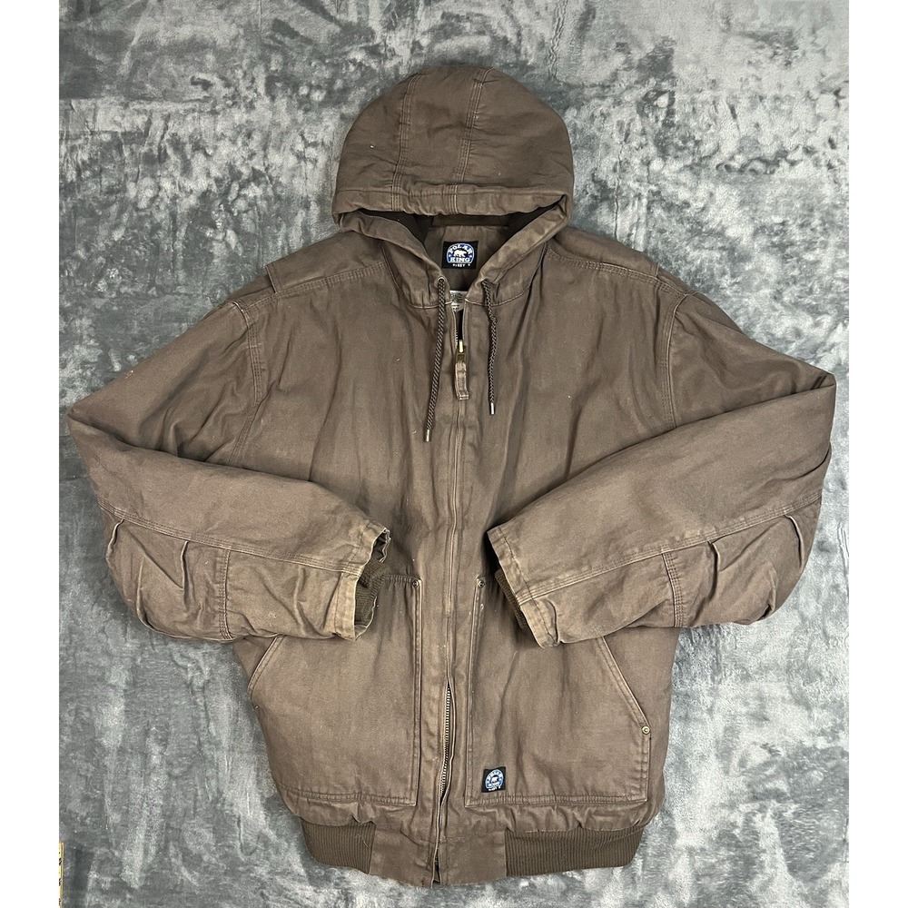 Polar King by KEY Men 2XLT Insulated Hooded Duck Canvas Work Jacket Washed Bark